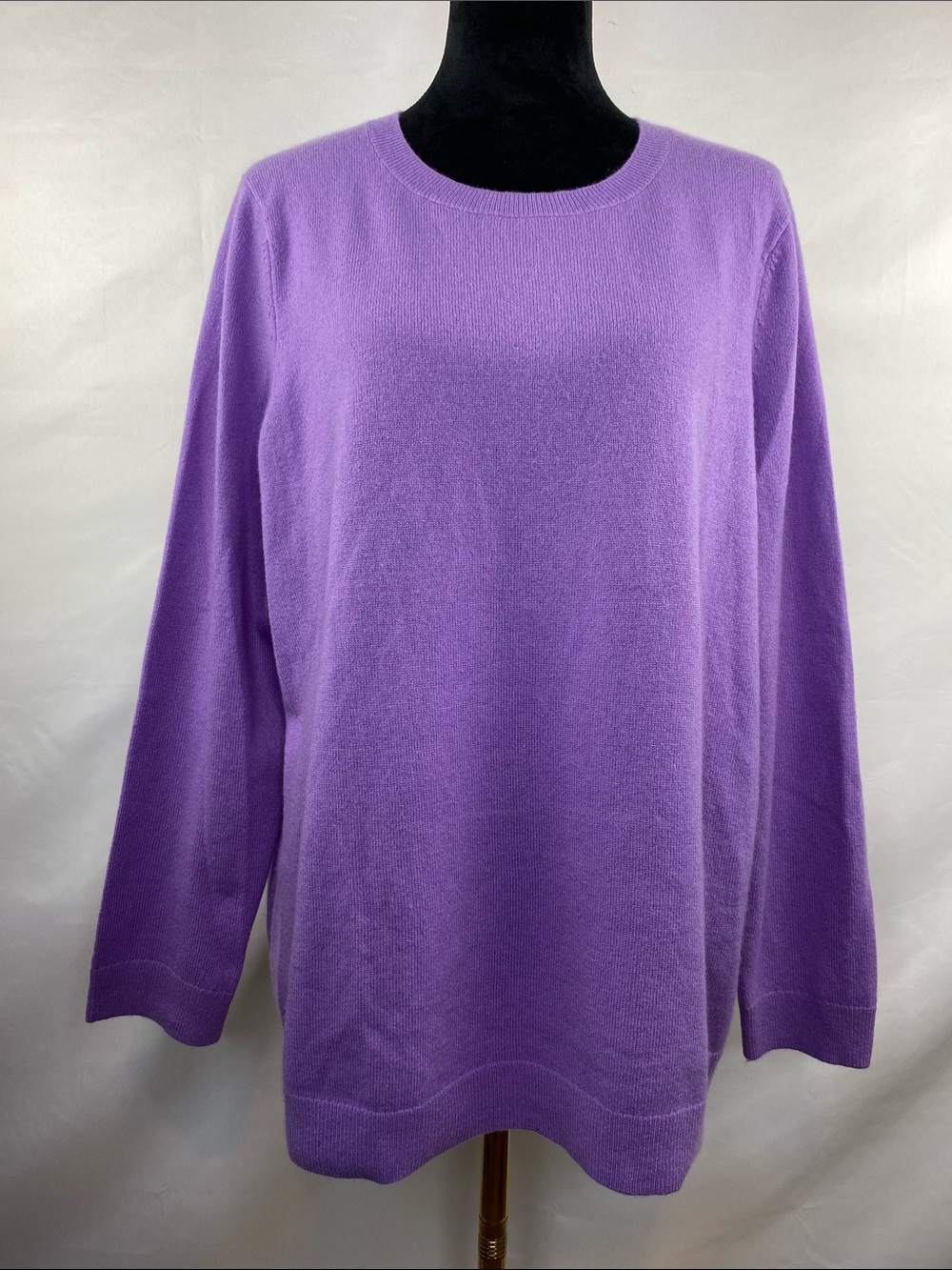 Talbots 100% Cashmere Lavender Sweater Soft Classic Crew Neck Size 2X